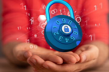 Fototapete - Internet security online business security services.