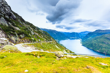 Wall Mural - Mountains landscape and fjord in Norway