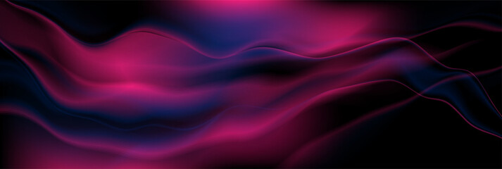 Poster - Dark blue and purple smooth liquid waves abstract background. Vector banner design