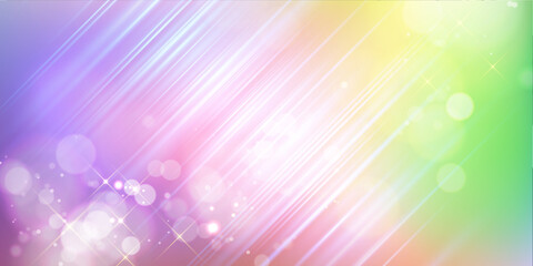 Sticker - Fantastic glittery light abstract background in rainbow colors.