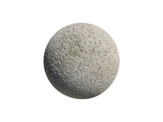 gray stone ball isolated on white background