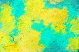 Fototapeta Młodzieżowe - Multicolor grunge background texture, template for banners,  concrete wall. Yellow and blue splashes on the wall. 