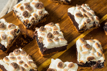 Canvas Print - Sugary Homemade Chocolate Smores Brownies