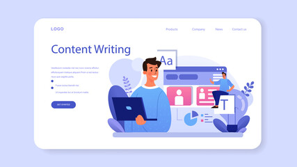 Poster - site content web banner or landing page. media filling,