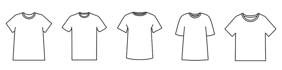 Wall Mural - t-shirt icon. blank t-shirt template. black silhouette of a t-shirt. vector illustration. set of t-s