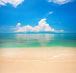Wall Mural - sandy beach and beautiful tropical sea