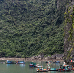 Poster - Halong Bay fishing boats