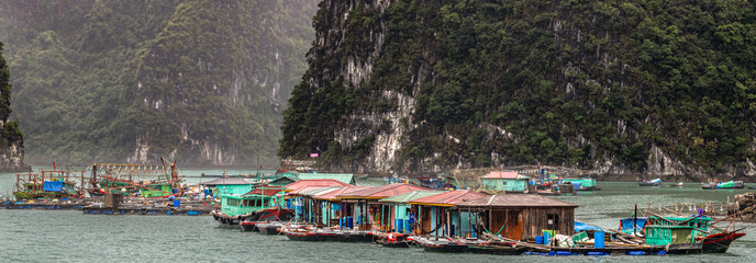 Poster - Halong Bay fishing boats