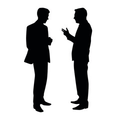  Silhouette Of Two People Having A Discussion