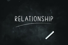 Relationship Written With Chalk On Blackboard Icon Logo Design Vector Illustration