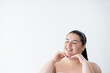© golubovy - moisturizing cosmetic happy curvy woman body