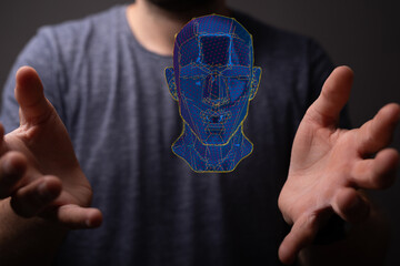 Sticker -  Head form lines, triangles and particle style