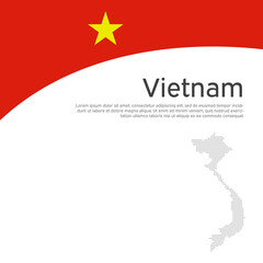 Abstract vietnam flag, mosaic map. Creative background for design of patriotic vietnamese holiday cards, poster. Cover, banner in national colors of vietnam. Vector flat illustration, template