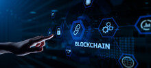 Blockchain Technology. Block Chain Cryptocurrency Fintech Digital Finance Concept.