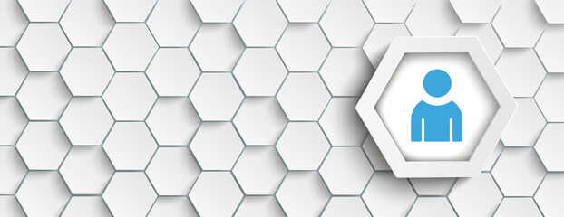 Wall Mural - Human Big Hexagons Structure Header