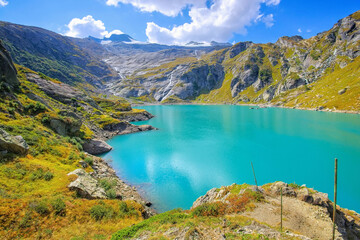 Poster - Lago del Zott und Basodino Gletscher im Tessin in der Schweiz - Lago del Zott and Basodino Glacier, Ticino in Switzerland