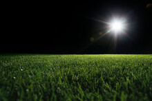 Football Field With Glowing Spotlight