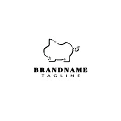 cute pig logo icon design template vector