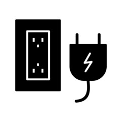 Canvas Print - Unique Plug And Socket Vector Glyph Icon