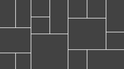 creative vector template collage consisting of 16 frames for a photo of a square and rectangular sha