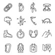 © Vikivector - Collection of linear simple climbing icon vector illustration alpinism, mountaineering, hiking