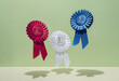 © sergign - Three awards to the winners for success and victory in levitation. Creative contemporary concept.
