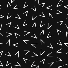 Fototapete - Check marks pattern. Black background and white marks. Vector.