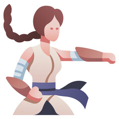 Wall Mural - martial art female icon