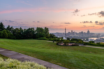 Poster - Sunrise over Cincinnati from Devou Park