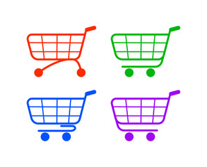 shop cart icon set