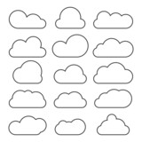 Fototapeta  - clouds icon, vector illustration, cloud symbol, logo, different clouds set