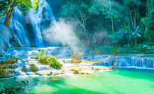 Worlds Most Beautiful Waterfalls Kuang Si Waterfall Luang Prabang Laos.