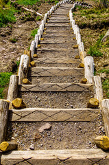 Canvas Print - old footpath at the european alps