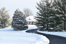 Curved Driveway In Winter