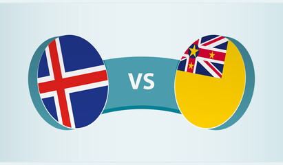 Iceland versus Niue, team sports competition concept.