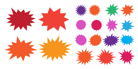 Wall Mural - starburst speech bubbles set. bursting icon. starburst isolated icons set