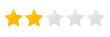 two star rating vector for review on website,applications and business