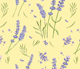 Sticker - Hand drawn lavender flower pattern