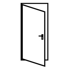 Wall Mural - door linear icon on white background. door open sign. door symbol. flat style.