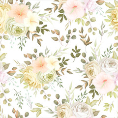 wonderful autumn fall floral seamless pattern