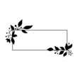 © Elena - Vector floral frame with leaves. Rectangular black frame isolated on white.