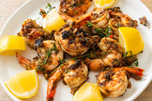 Jerk Shrimps Or Grilled Shrimps In Jamaica Style