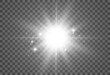© Olga - Bright beautiful star.Vector illustration of a light effect on a transparent background.