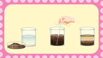Wall Mural - dissolving science experiment with soil in water