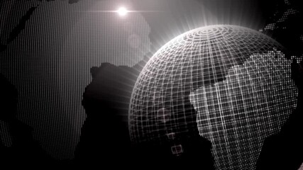 Graphical abstract technology background with earth made in number