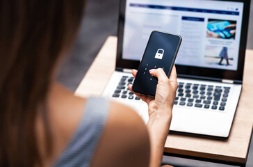 phone lock code. smartphone protection with 2fa (two factor authentication). smartphone protection a