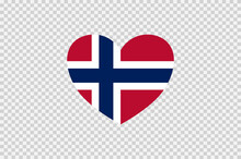 Norway Flag In Heart Shape Isolated  On Png Or Transparent  Background,Symbols Of Norway, Template For Banner,card,advertising ,promote,vector, Top Gold Medal Sport Winner Country