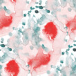 © Natallia Novik - Watercolor abstract seamless pattern. Creative texture with bright abstract hand drawn elements. Abstract colorful print.