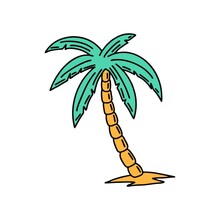 Black Palm Tree Vector Illustration