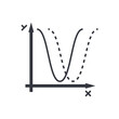 Black outline parabola symbol. education and knowledge vector icon.